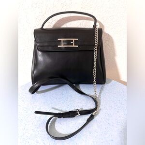 H by Halston Women's Black Crossbody Adjustable Strap Handbag.